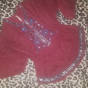 Free People Tunic shear top with beading
